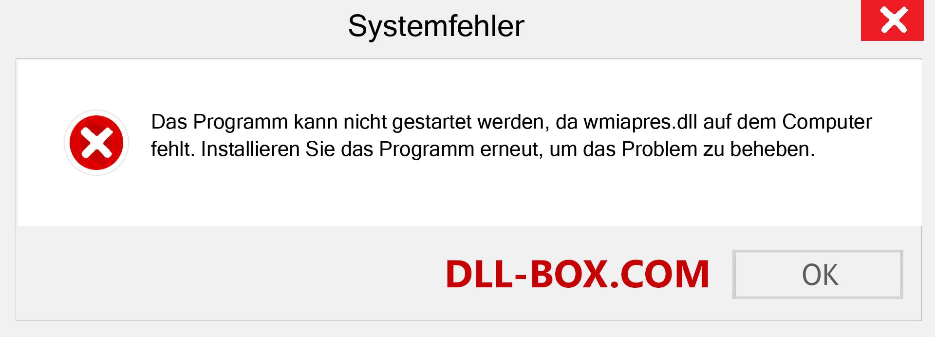 wmiapres.dll-Datei fehlt?. Download für Windows 7, 8, 10 - Fix wmiapres dll Missing Error unter Windows, Fotos, Bildern